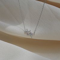 Simple New Style Four-pointed Stars Pendant Necklace Clavicle Chain main image 3
