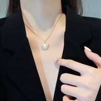 Mode Einfache Opal Planet Anhänger Schlüsselbein Kette Titan Stahl Halskette main image 2