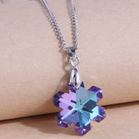 Fashion Simple Snowflake Crystal Personalized Necklace sku image 1