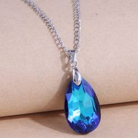 New Fashion Simple Water Drop Crystal Personalized Necklace sku image 1