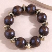 New Fashion Metal Decor Wooden Ball Exaggerated Bracelet sku image 1