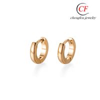 Simple Geometric Plain Titanium Steel Metal Hoop Earrings Wholesale sku image 5