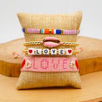 Fashion Miyuki Rice Beads Hand-woven Love With Natural Shell 4mm Gold Bead Jewelry sku image 5