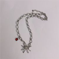 New Style Fashion Spider Ruby Pendant Clavicle Chain Necklace main image 3