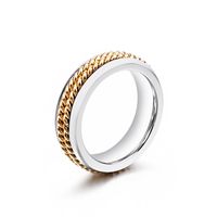 European And American Foreign Trade Men's And Women's Stainless Steel Small Round Bead Chain Micro Setting Ring Couple's Ring One Piece Wholesale sku image 14