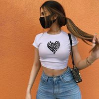 Fashion Summer New Heart Letter Printed Short-sleeved T-shirt main image 3
