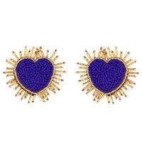 New Jewelry Earrings Love Peach Heart Beads Earrings sku image 6