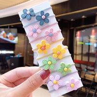New Fashion Candy Color Cute Flowers Cheap Scrunchies Set Wholesale sku image 11