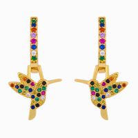 New Fashion Diamond Diamond Butterfly Earrings Bohemian Rainbow Bird Earring Wholesale sku image 2