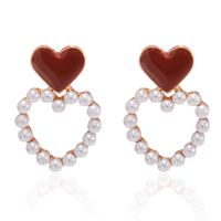 Korean Fashion Pearl Rhinestone Love Star Earrings Wholesale Nihaojewelry sku image 4