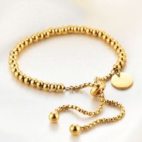 Nuevo Estilo 18k Chapado En Oro Con Cuentas De Acero De Titanio Pulsera Ajustable main image 1