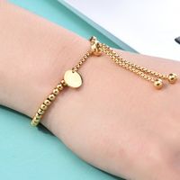 Neue Stil 18k Gold Überzogene Perlen Titan Stahl Einstellbar Armband main image 4