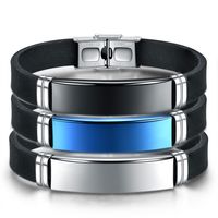 New Retro Style Titanium Steel Men's Leather Bracelet main image 1