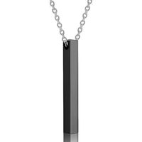 Simple Titanium Steel Long Column Rectangular Pendant Necklace main image 2