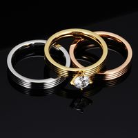 Neue Mode Drei-in-one-drei Farbe Intarsien Diamant Titan Stahl Ring main image 4