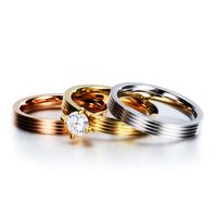 Neue Mode Drei-in-one-drei Farbe Intarsien Diamant Titan Stahl Ring main image 5