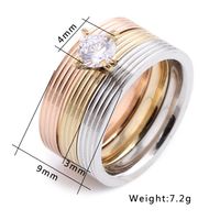 Neue Mode Drei-in-one-drei Farbe Intarsien Diamant Titan Stahl Ring main image 6