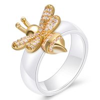 Neue Stil Bee Keramik Micro Intarsien Zirkon Ring main image 5