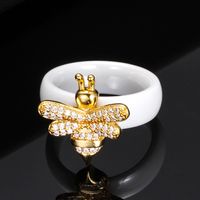 Neue Stil Bee Keramik Micro Intarsien Zirkon Ring main image 1