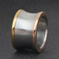 Simple Style Three-color Titanium Steel Glossy Wide Ring main image 1