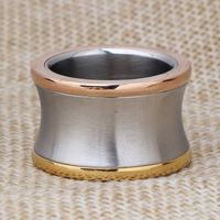 Simple Style Three-color Titanium Steel Glossy Wide Ring main image 3