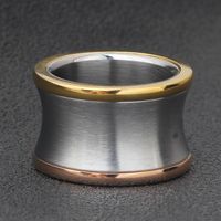 Simple Style Three-color Titanium Steel Glossy Wide Ring main image 5