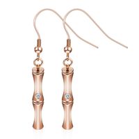 New Style Bamboo Rose Gold Stainless Steel Earrings Necklace Two-piece Set main image 4