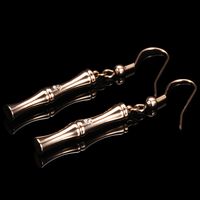 New Style Bamboo Rose Gold Stainless Steel Earrings Necklace Two-piece Set main image 3