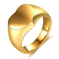 Neue Stil Glänzend Herz Form Titan Stahl Herren Ring main image 1