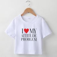 Women's Blouse Short Sleeve T-shirts Printing Casual Letter sku image 1