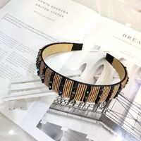 Korean Fashion Wide-brimmed Hand-woven Crystal Hair Band High-end Luxury Fashion Hairpin Boutique Pressure Headband Female Hair Accessories Wholesale Nihaojewelry sku image 8