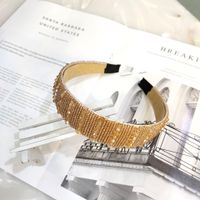 Korean Fashion Wide-brimmed Hand-woven Crystal Hair Band High-end Luxury Fashion Hairpin Boutique Pressure Headband Female Hair Accessories Wholesale Nihaojewelry sku image 7
