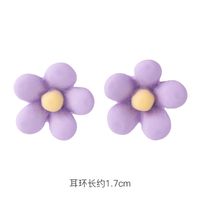 Fashion 925 Silver Needle Earrings Yiwu Nihaojewelry Wholesale New Purple Simple Earrings Korean Flower Earrings sku image 3