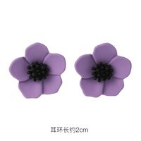 Fashion 925 Silver Needle Earrings Yiwu Nihaojewelry Wholesale New Purple Simple Earrings Korean Flower Earrings sku image 7
