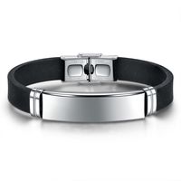 Nouveau Rétro Style Titane Acier Hommes De Bracelet En Cuir sku image 2