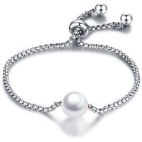 New Style Titanium Steel Pearl Adjustable Bracelet sku image 1