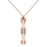 New Style Bamboo Rose Gold Stainless Steel Earrings Necklace Two-piece Set sku image 1