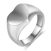 Neue Stil Glänzend Herz Form Titan Stahl Herren Ring sku image 6