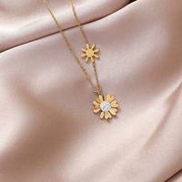 Small Daisy Titanium Steel Necklace  Nihaojewelry Wholesale Clavicle Chain Cold Wind Niche Jewelry Simple Temperament Necklace sku image 2