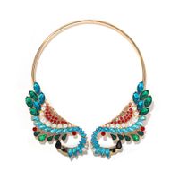 New   Fashion  Colorfut Full Of Diamond Alloy  Peacock Shape Necklace  Wholesale sku image 4