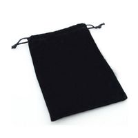 Simple Black Flannel Drawstring Jewelry Packing Bag Wholesale main image 3