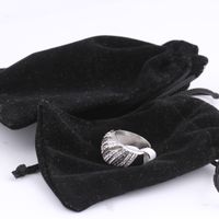 Simple Black Flannel Drawstring Jewelry Packing Bag Wholesale main image 6