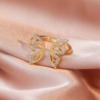Fashion Copper Animal Butterfly Rings Daily Zircon Copper Rings 1 Piece main image 1