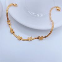 Fashion Elegant 18k Gold Plating Butterfly Snake Bone Chain Titanium Steel Bracelet main image 4