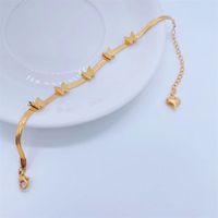 Fashion Elegant 18k Gold Plating Butterfly Snake Bone Chain Titanium Steel Bracelet main image 5