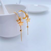 Mode Elegante 18k Vergoldung Sterne Anhänger C-förmigen Ohrring main image 1