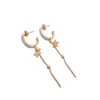 Mode Elegante 18k Vergoldung Sterne Anhänger C-förmigen Ohrring main image 2
