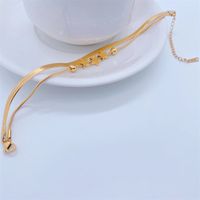 Fashion Elegant 18k Gold Plating Star Double Layer Chain Titanium Steel Bracelet main image 5