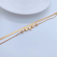 Fashion Elegant 18k Gold Plating Star Double Layer Chain Titanium Steel Bracelet main image 4