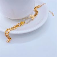 Fashion Elegant 18k Gold Plating Crossed Thick Chain Titanium Steel Bracelet main image 4